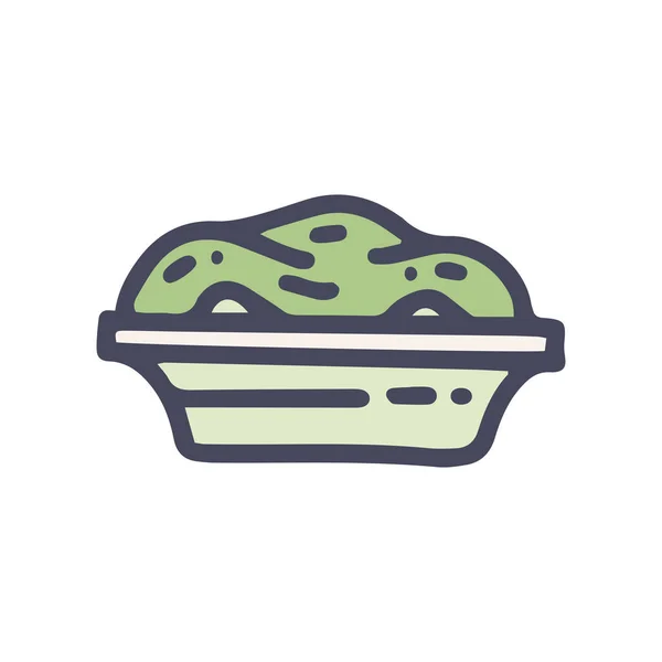 Guacamole color vector doodle simple icon design — 스톡 벡터