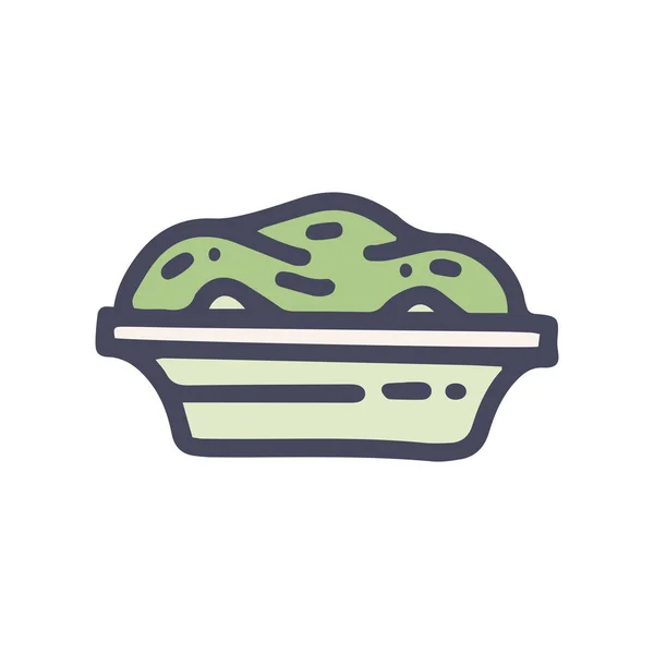 Guacamole cor vetor doodle design ícone simples — Vetor de Stock