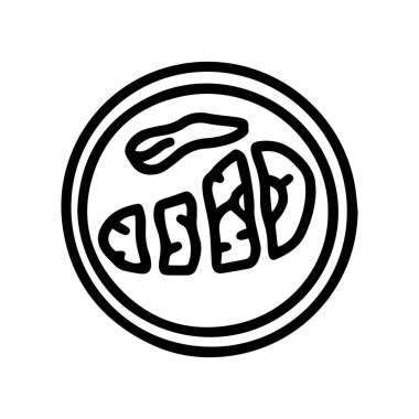 kesilmiş biftek çizgisi vektör karalaması basit simge