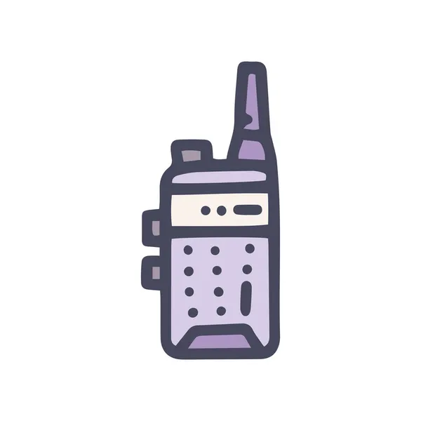 Caminata walkie talkie vector de color garabato icono simple — Vector de stock