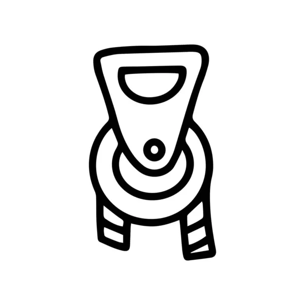 Puleggia arrampicata su roccia linea vettoriale doodle semplice icona — Vettoriale Stock