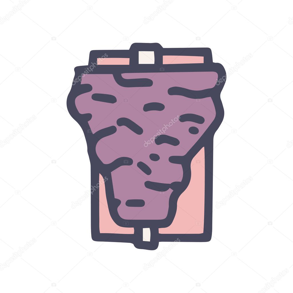 mexican spit meat color vector doodle simple icon