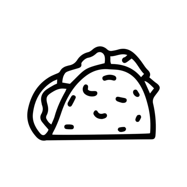 Taco lijn vector doodle eenvoudig pictogram ontwerp — Stockvector