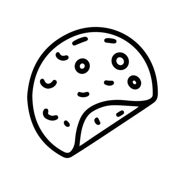 Tortilla linia wektor doodle prosty projekt ikony — Wektor stockowy