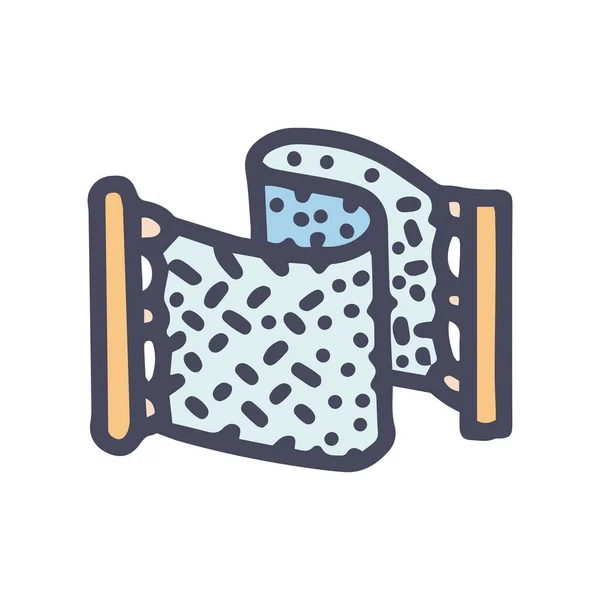 Filet de pêche couleur vecteur doodle icône simple — Image vectorielle