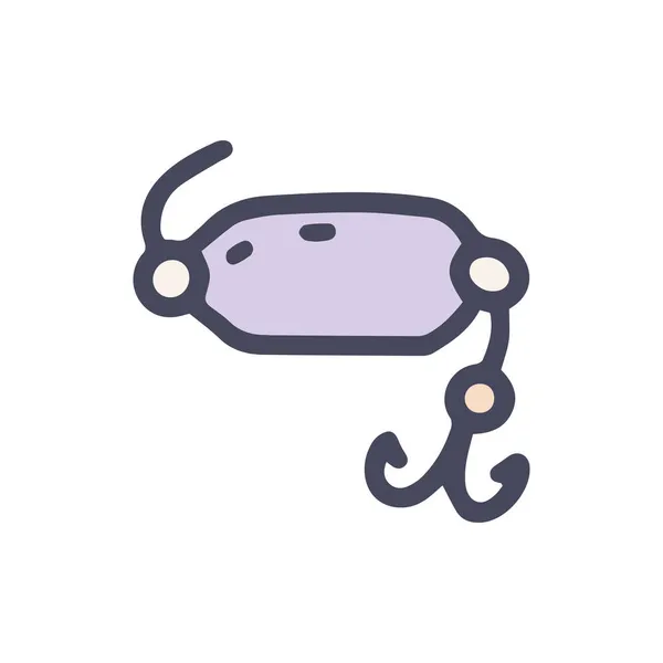 Colher de pesca atração cor vetor doodle ícone simples — Vetor de Stock