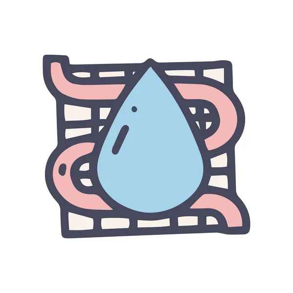 Water verwarmde vloer kleur vector doodle eenvoudige pictogram — Stockvector