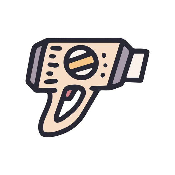 Pistola termica colore vettore doodle semplice icona — Vettoriale Stock