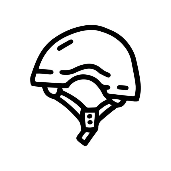 Rock climbing helmet line vector doodle simple icon — Stock Vector