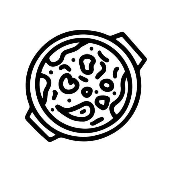 Mexicaine sauté friture ligne vecteur doodle icône simple — Image vectorielle