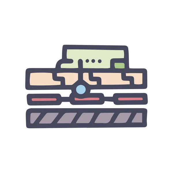 Warm floor sensor color vector doodle simple icon — Stock Vector