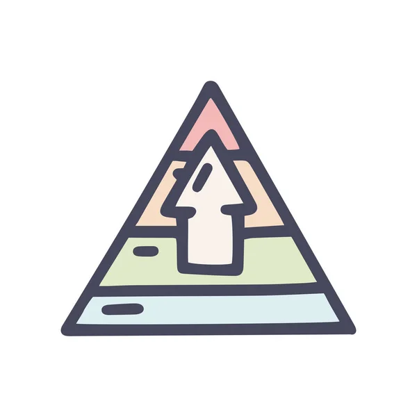Motivación pirámide color vector garabato icono simple — Vector de stock