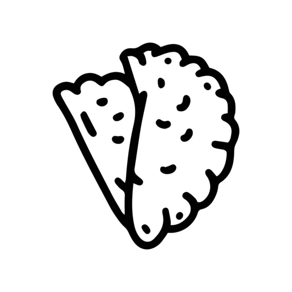 Empanada linha vetor doodle design ícone simples —  Vetores de Stock