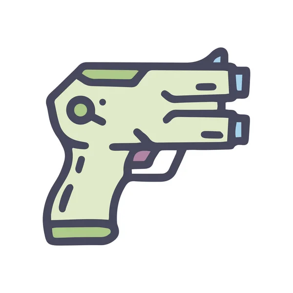 Pistola aerosol vector de color garabato icono simple — Vector de stock