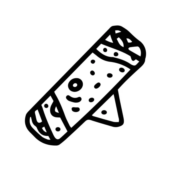Taquitos line vector doodle simple icon design — Stock Vector