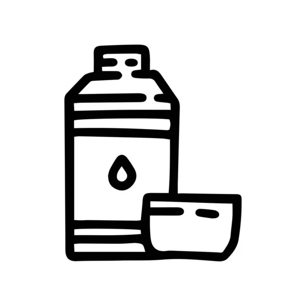 Termo botella línea vector garabato icono simple — Vector de stock