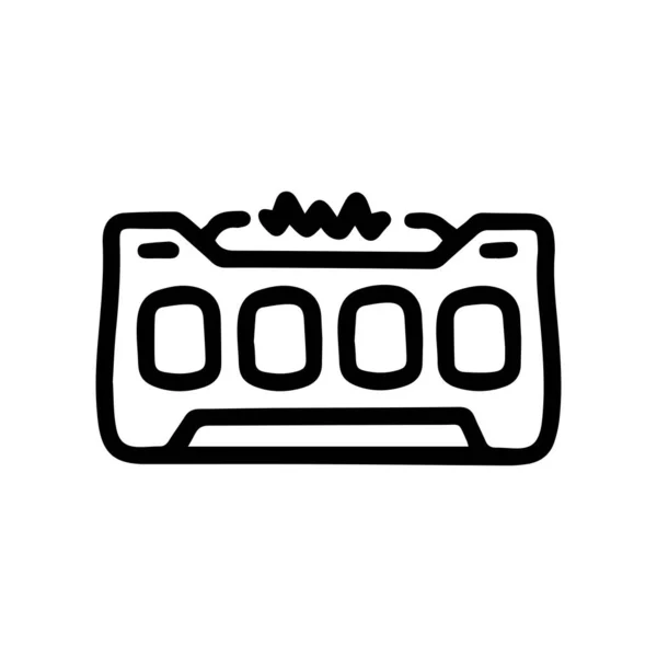 Latón nudillos taser línea vector garabato icono simple — Vector de stock