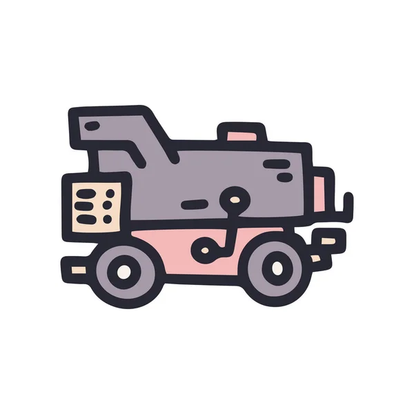 Industriale aria riscaldatore colore vettore doodle semplice icona — Vettoriale Stock
