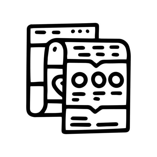 Page de destination vecteur ligne gribouille icône simple — Image vectorielle