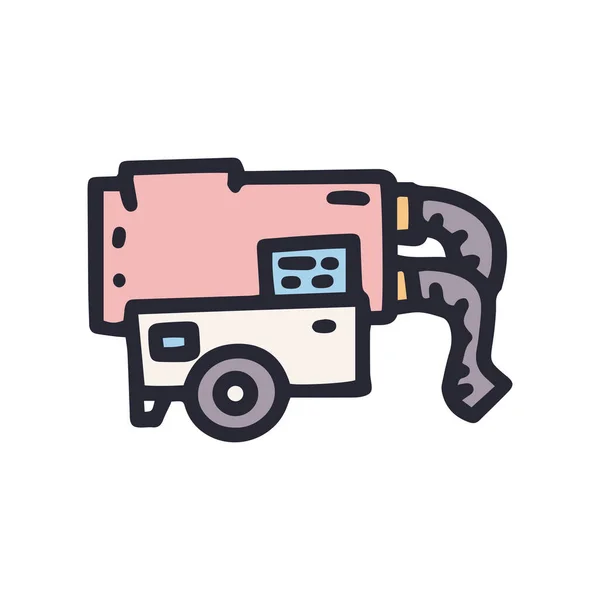 Motor de pistola de calor aquecendo cor vetor doodle ícone simples —  Vetores de Stock