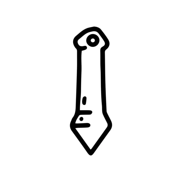 Sebeobrana klíč zbraň linie vektor čmáranice jednoduchá ikona — Stockový vektor