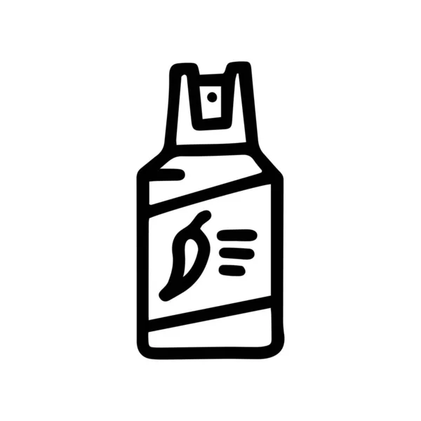 Línea de spray de pimienta vector garabato icono simple — Archivo Imágenes Vectoriales
