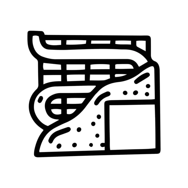 Ζεστό πάτωμα στρώματα γραμμή διάνυσμα doodle απλό εικονίδιο — Διανυσματικό Αρχείο