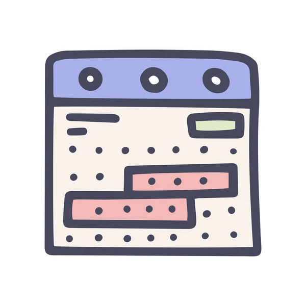 Planificación de negocios calendario vector de color garabato icono simple — Vector de stock