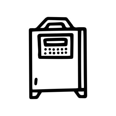 Kontrol paneli vektör çizgisi karalaması olan hava ısıtıcısı basit simgesi