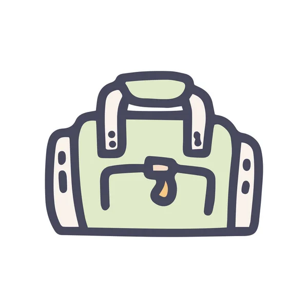 Bolsa de pesca vector de color garabato icono simple — Vector de stock