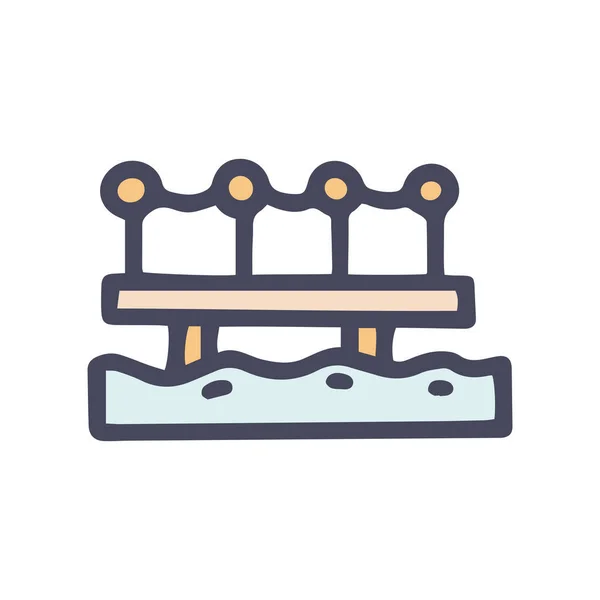 Fishing dock color vector doodle simple icon — Vetor de Stock