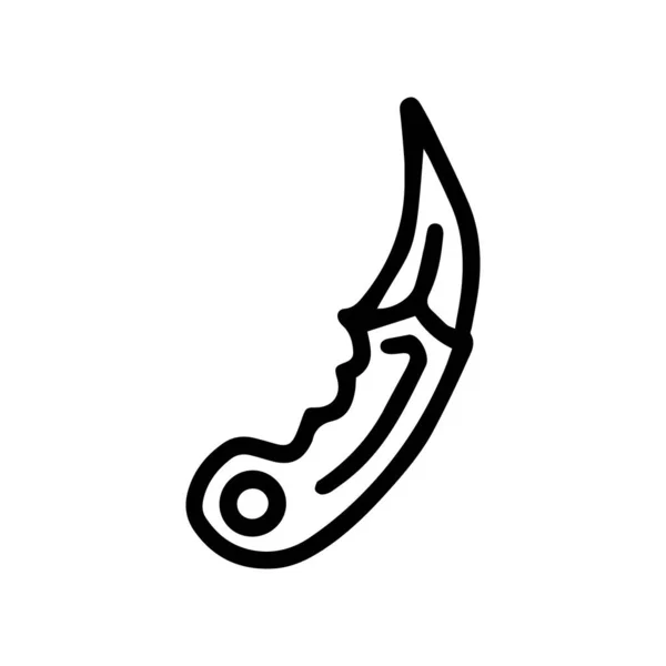Karambit knife line vector doodle simple icon — Vettoriale Stock