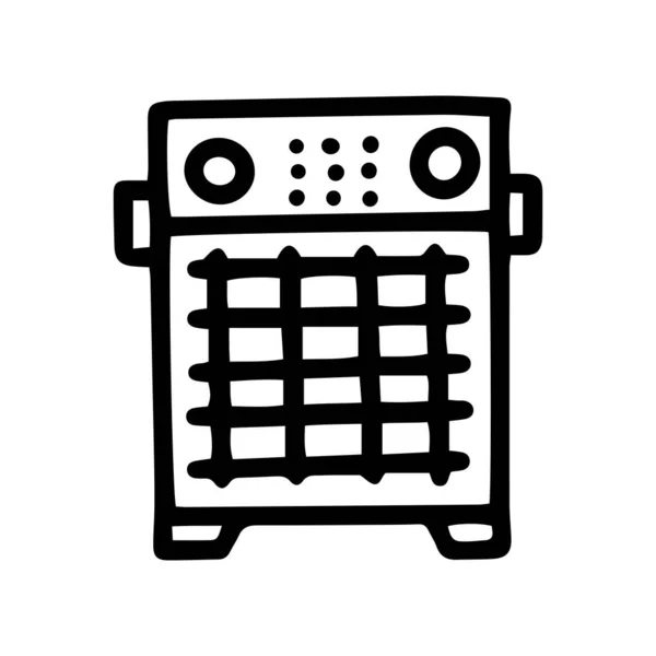 Fan heater grid line vector doodle simple icon — Image vectorielle