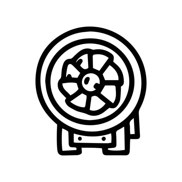 Fan heater line vector doodle simple icon — Stock Vector