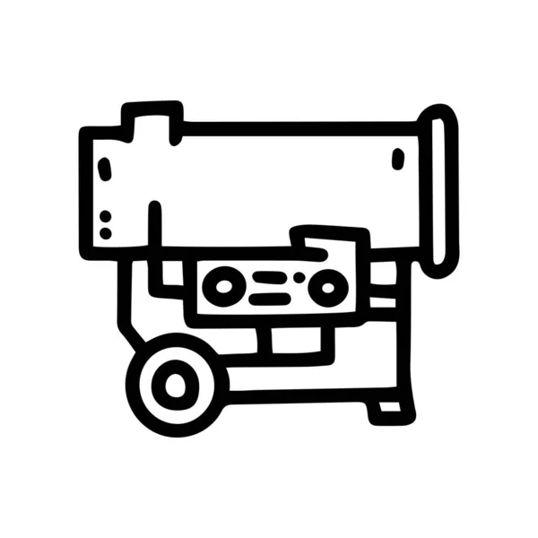 Diesel heat gun line vector doodle simple icon — Vetor de Stock