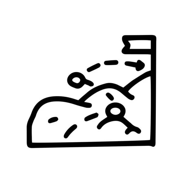 Business goal achievement line vector doodle simple icon —  Vetores de Stock