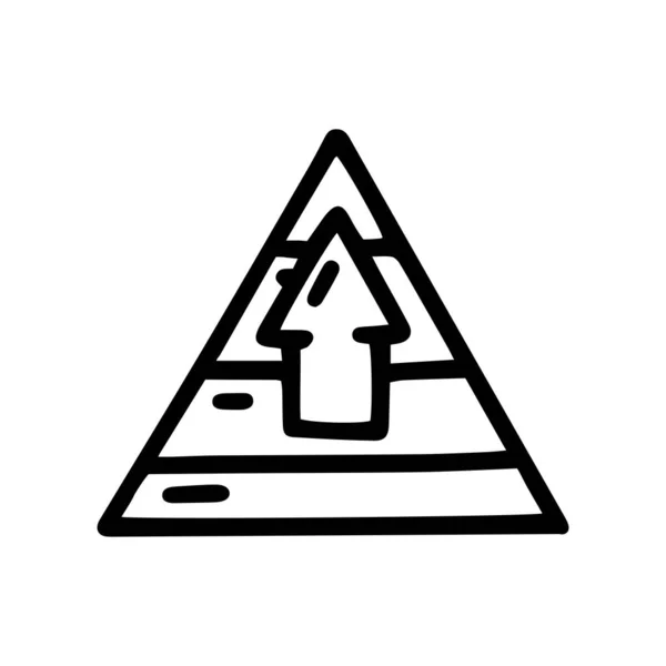 Strategy pyramid line vector doodle simple icon — Vettoriale Stock