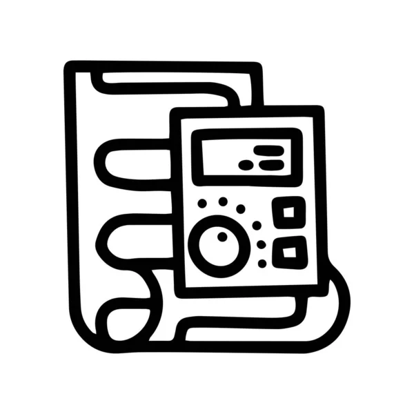 Heated floor kit line vector doodle simple icon — Vetor de Stock