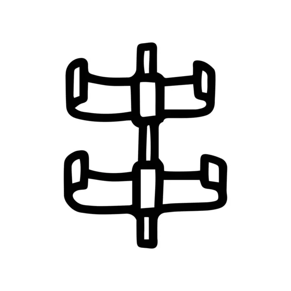 Труба кріплення лінії вектор каракулі проста іконка — стоковий вектор