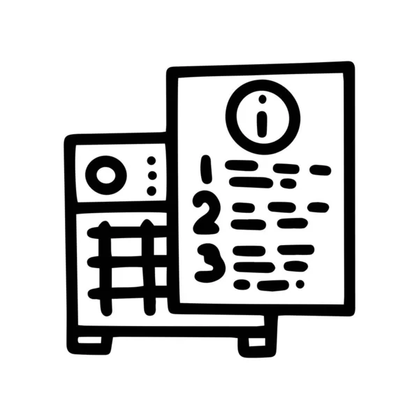 Construcción calentador de aire línea de instrucciones vector garabato icono simple — Archivo Imágenes Vectoriales