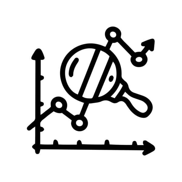 Data exploration chart line vector doodle simple icon — Stockový vektor