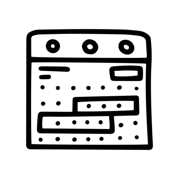 Business calendar line vector doodle simple icon — Image vectorielle
