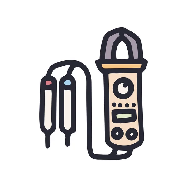 Multimeter color vector doodle simple icon design — Stockový vektor