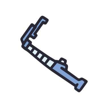 Selfie çubuğu renk vektörü karalaması basit simge