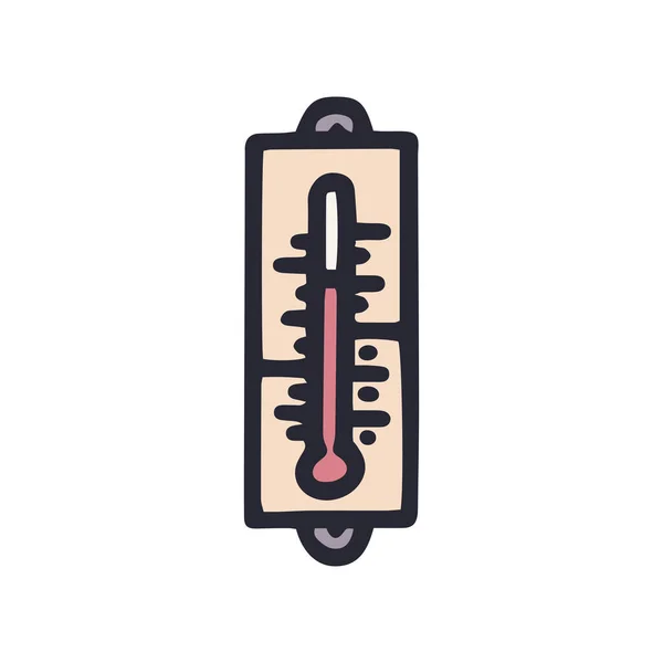 Meteorologischer Alkohol Thermometer Farbvektor Doodle einfaches Symbol — Stockvektor