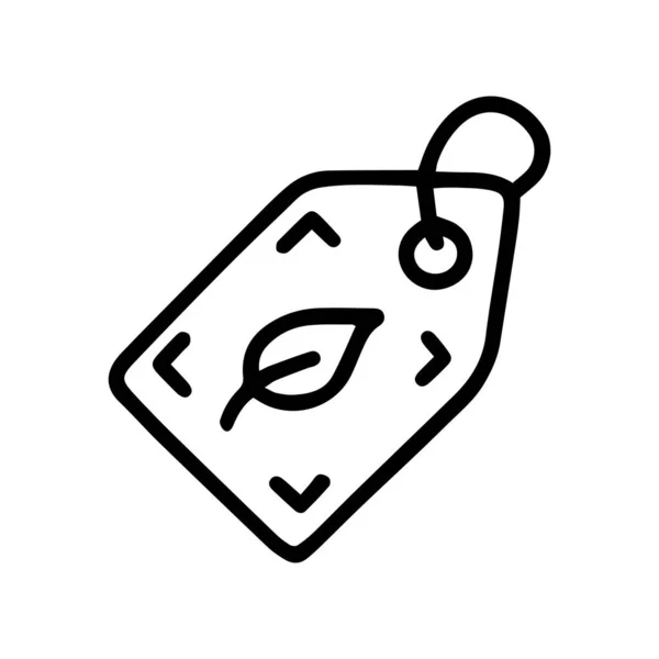 Etichetta con linea fogliare vettoriale doodle semplice icona — Vettoriale Stock
