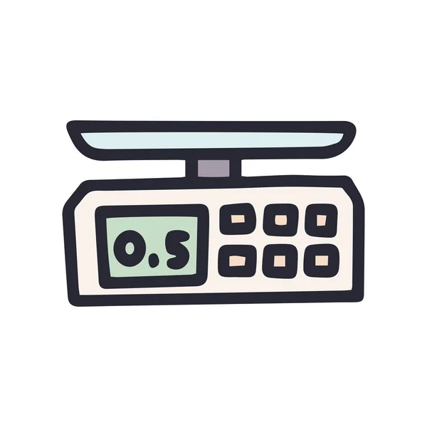 Banco compacto escala vector de color garabato icono simple — Vector de stock