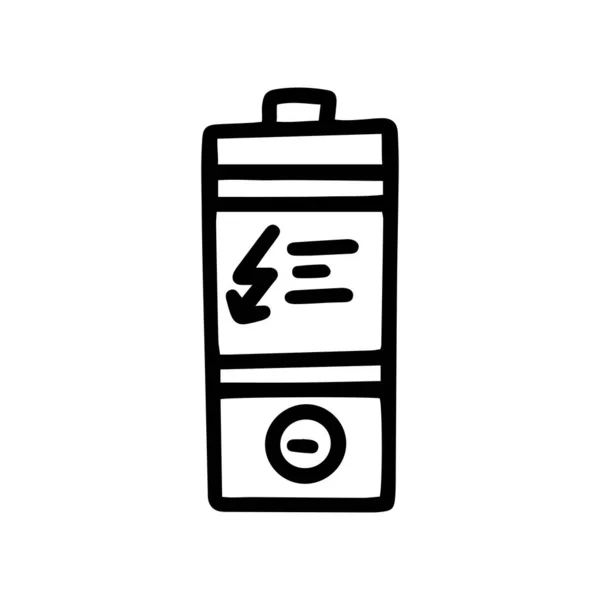 Linha de bateria vetor doodle design ícone simples — Vetor de Stock