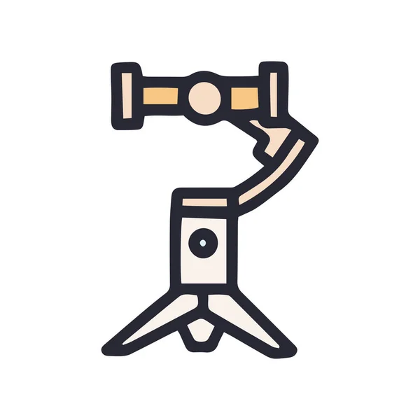 Stabilizzatore pieghevole con treppiede colore vettore doodle semplice icona — Vettoriale Stock