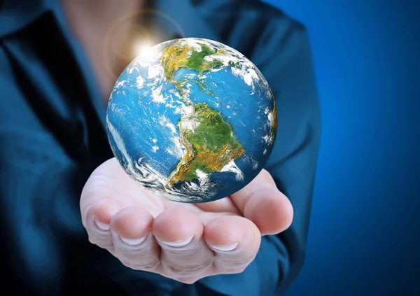 Globe ,earth in hand — Stock Photo, Image